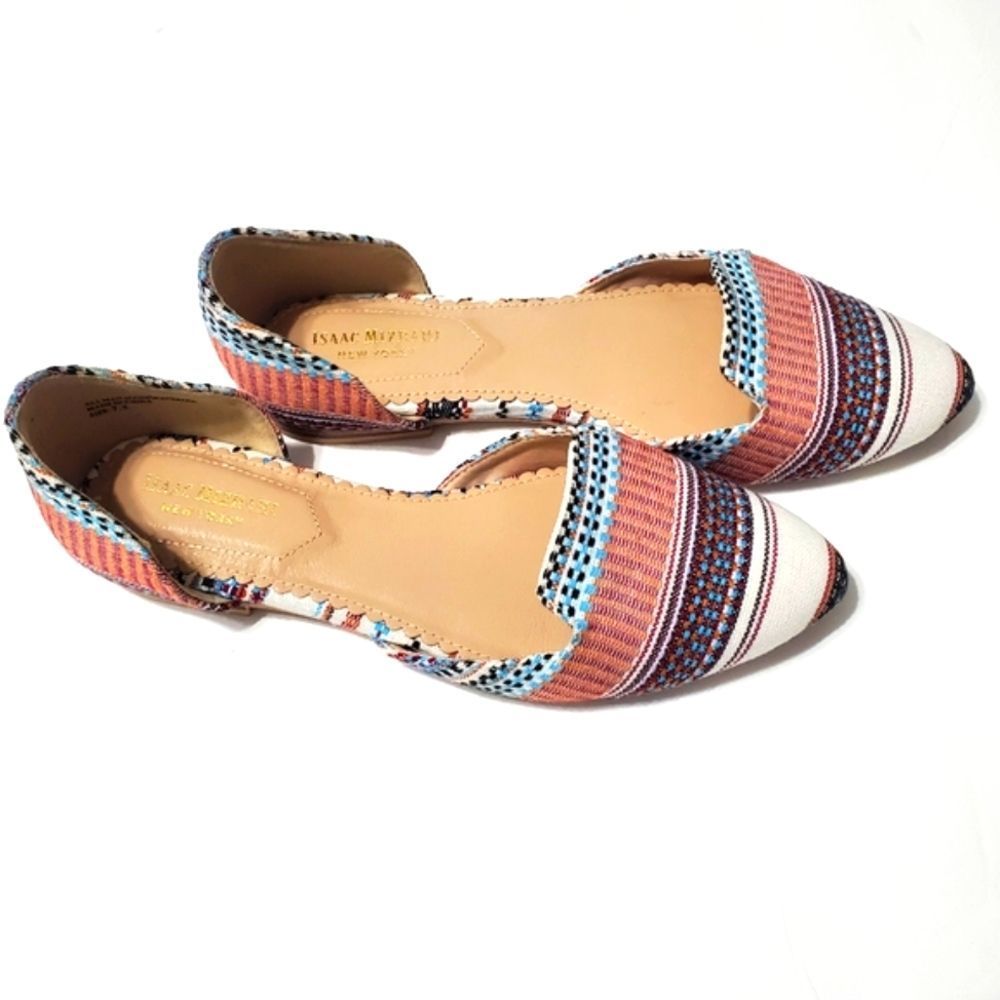 Isaac Mizrahi Tapestry D'orsay Flats Woven Pointed Toe Multicolor Size 7…